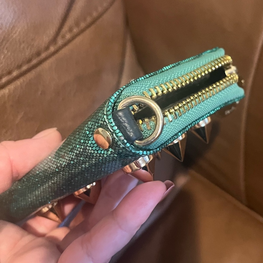 Deux Lux Blue and Gold Studded Wallet - Picture 6 of 7